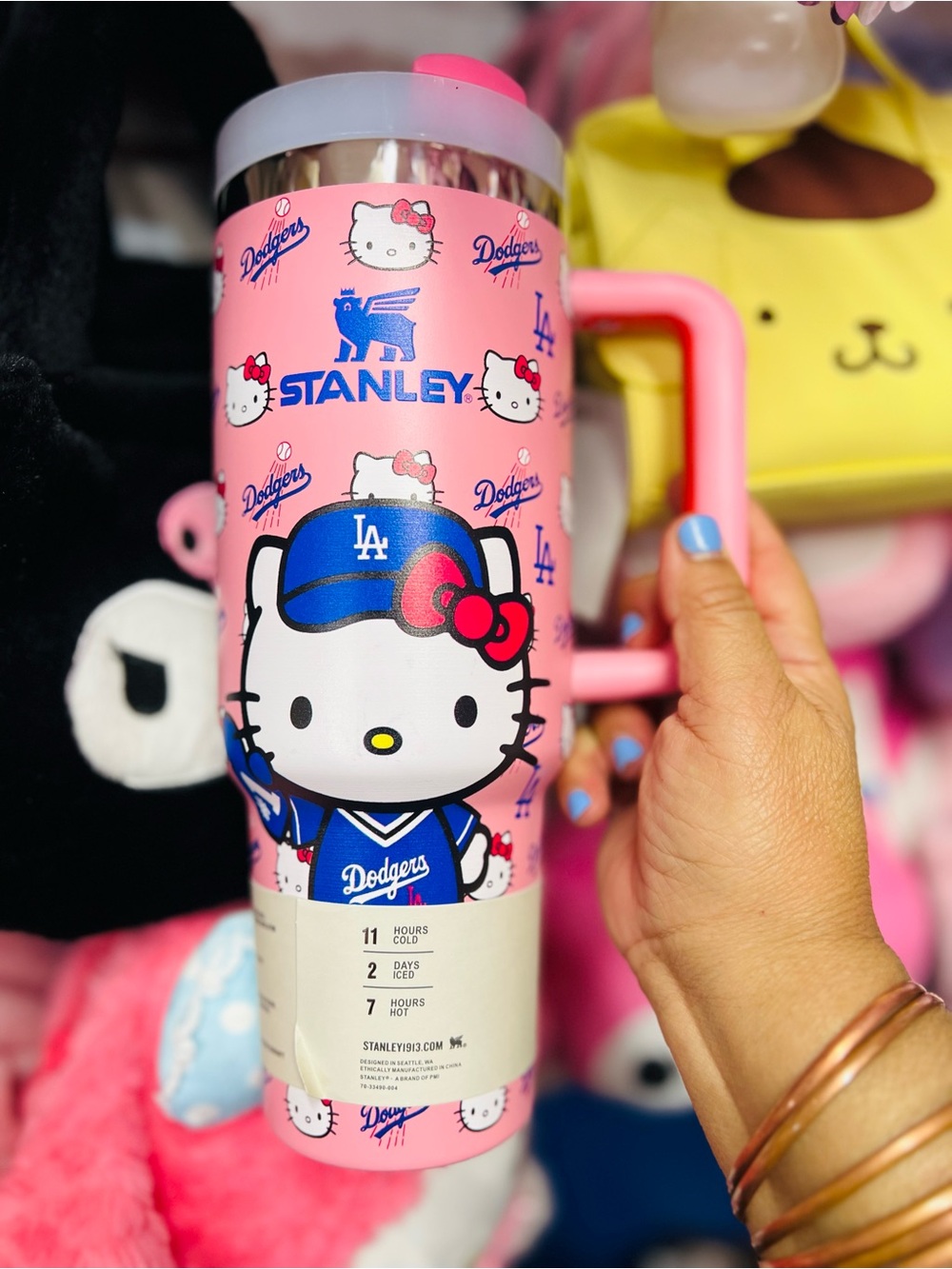 Stanley Hello Kitty x Dodgers Pink Travel Mug